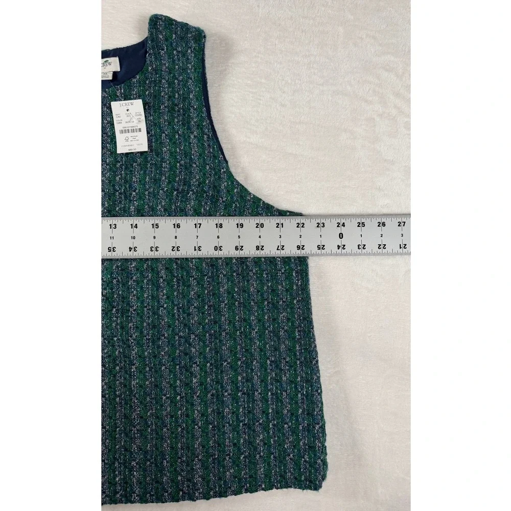 J.Crew‎ Tweed Woven Two-Piece Set Women Top XL Skirt 16 Green Blue Elevated